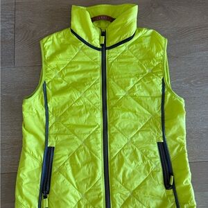 Frauenshuh Neon Yellow Quilted Vest with Black Trim